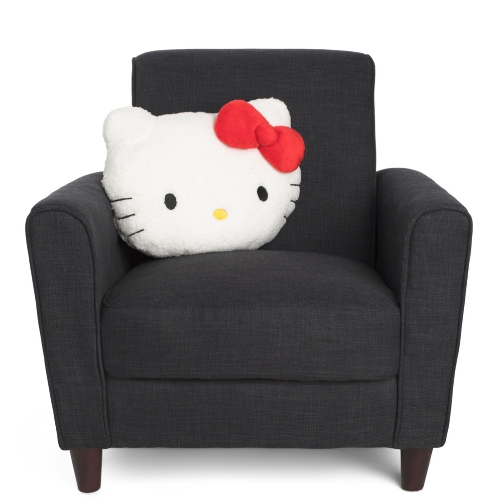 HELLO KITTY 15x20 Sherpa Head Bow Decorative Pillow-NWT